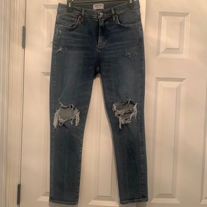 Agolde Sophie Distressed Cropped Jeans